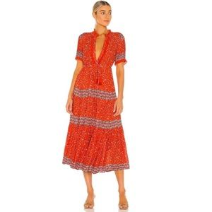 Pre-owned Free People Rare Feelings Maxi Dress Womens Small Orange